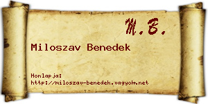 Miloszav Benedek névjegykártya